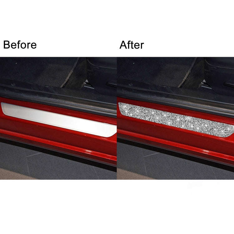 For Tesla Model 3 Car Rear Door Sill Strip Diamond Sticker,Left and Right Drive Universal
