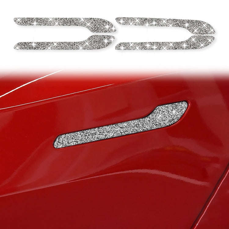 For Tesla Model 3 4pcs Car Outside Handle Diamond Sticker,Left and Right Drive Universal