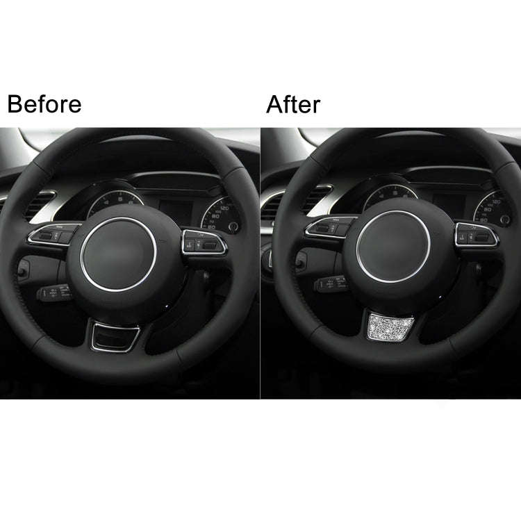 For Audi A4L / A6L / A3 Car Steering Wheel Logo Diamond Decoration Sticker, Left and Right Drive