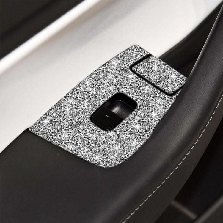 For Tesla Model 3 Car Window Raising Button Diamond Sticker, Left Drive