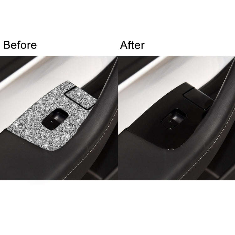 For Tesla Model 3 Car Window Raising Button Diamond Sticker, Left Drive