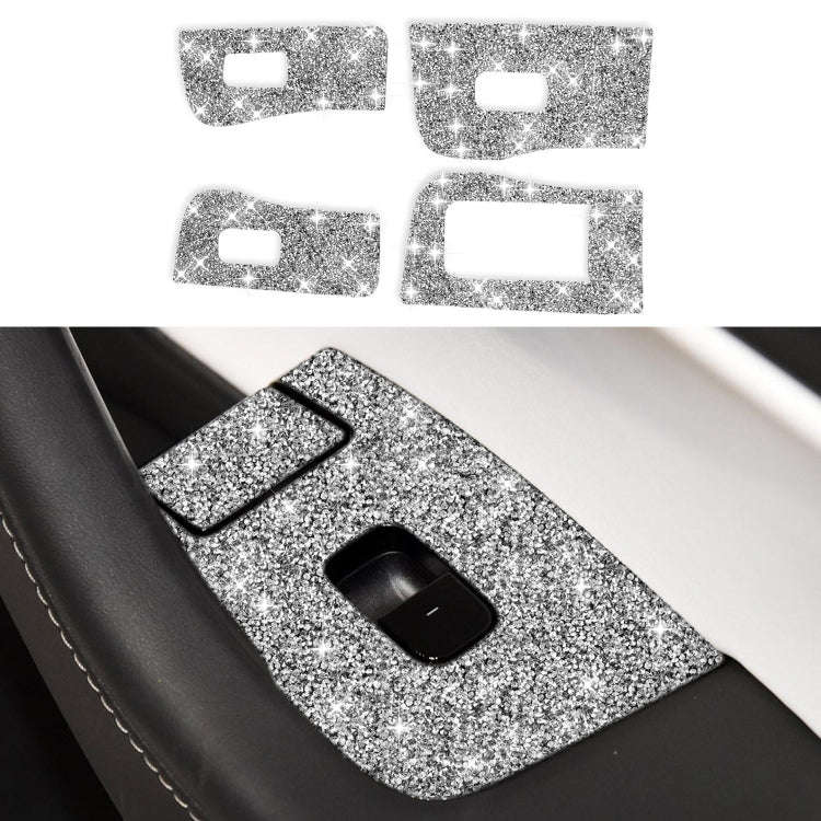For Tesla Model 3 Car Window Raising Button Diamond Sticker, Right Drive