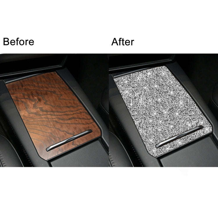 For Tesla Model X Car Storage Box Panel Diamond Sticker,Left and Right Drive Universal