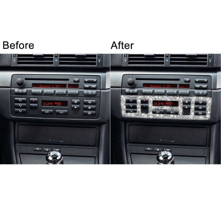 For BMW Series 3 E46 1998-2005 Car Center Control Panel Lower Diamond Decoration Sticker, Left an...