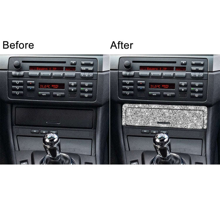 For BMW Series 3 E46 1998-2005 Car Gear Button Frame Diamond Decoration Sticker, Left Drive