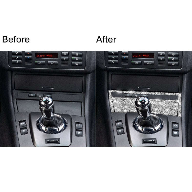 For BMW Series 3 E46 1998-2005 Car Cigarette Lighter Frame Diamond Decoration Sticker, Left Drive