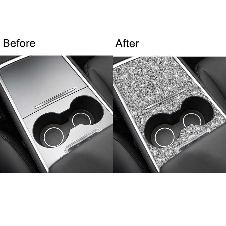 For Tesla Model 3 Car Center Control Panel with Hole Diamond Sticker,Left and Right Drive Universal