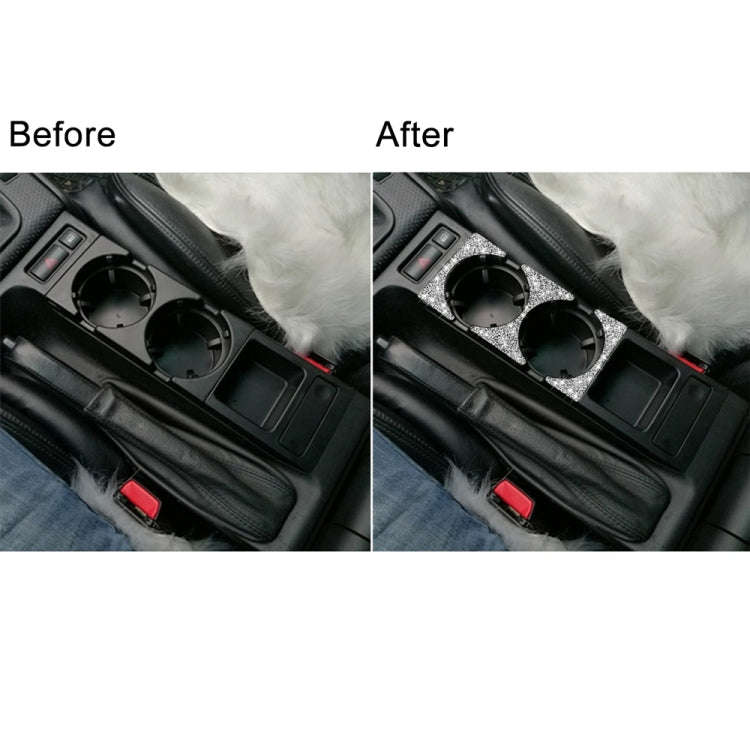 For BMW Series 3 E46 1998-2005 Car Water Cup Holder Panel Diamond Decoration Sticker, Left and Ri...