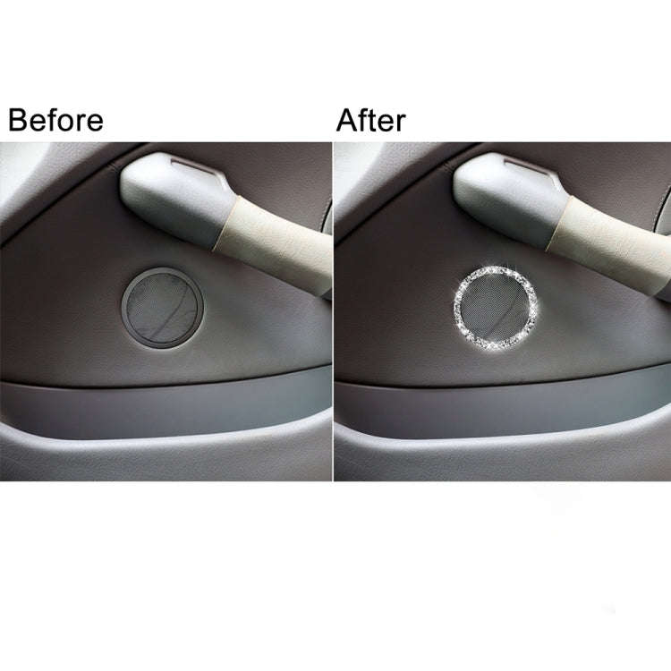 For BMW Series 3 E46 1998-2005 Car Horn Circle Diamond Decoration Sticker, Left and Right Drive