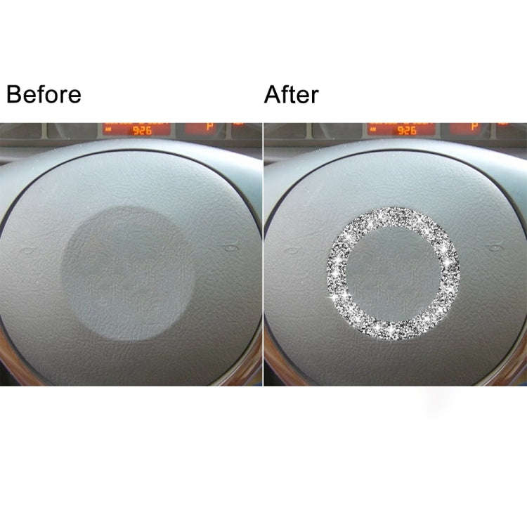 For BMW Series 3 E46 1998-2005 Car Steering Wheel Logo Circle Diamond Decoration Sticker, Left an...