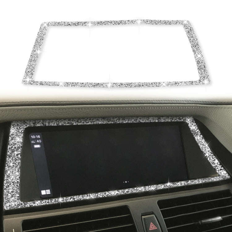 For BMW X5 E70 / X6 E71 2008-2013 Car Navigation Frame Diamond Decoration Sticker, Left and Right...