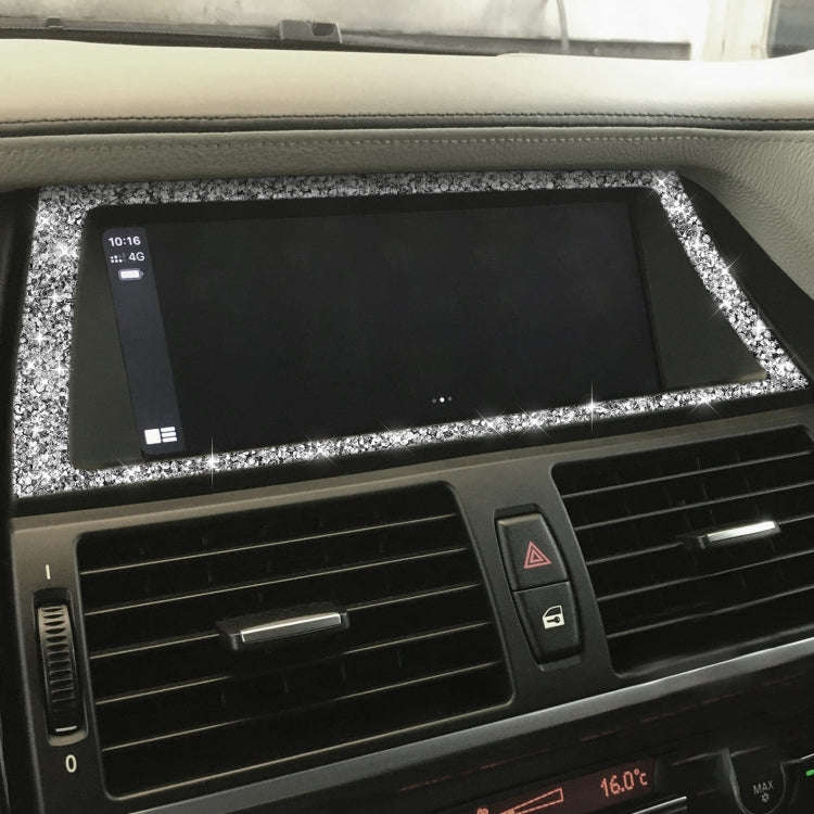 For BMW X5 E70 / X6 E71 2008-2013 Car Navigation Frame Diamond Decoration Sticker, Left and Right...