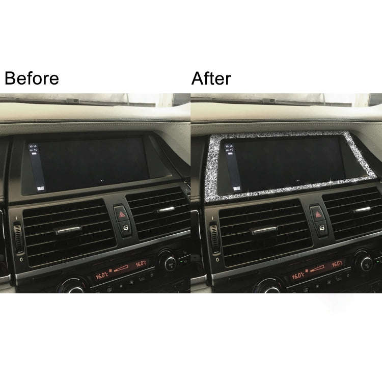 For BMW X5 E70 / X6 E71 2008-2013 Car Navigation Frame Diamond Decoration Sticker, Left and Right...
