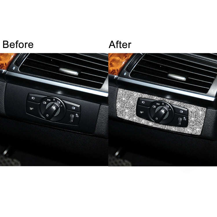 For BMW X5 E70 / X6 E71 2008-2013 Car Headlight Panel Diamond Decoration Sticker, Right Drive