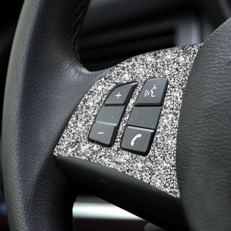 For BMW X5 E70 2008-2013 2pcs Car Steering Wheel Buttons Diamond Decoration Sticker, Left and Rig...
