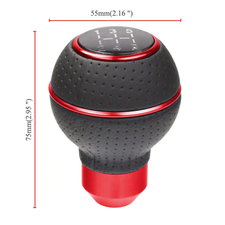 Universal Car Manual Gear Shift Lever 5-speed Shifter Knob(Red)