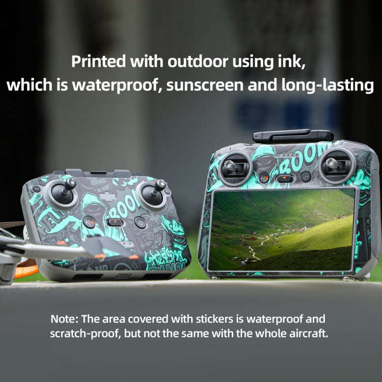 For DJI Mini 4 Pro / RC 2 Drone Body Remote Control Protective Sticker(Green Hat Man)