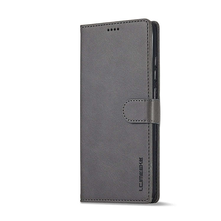 For Honor X8b LC.IMEEKE Calf Texture Leather Phone Case(Grey)