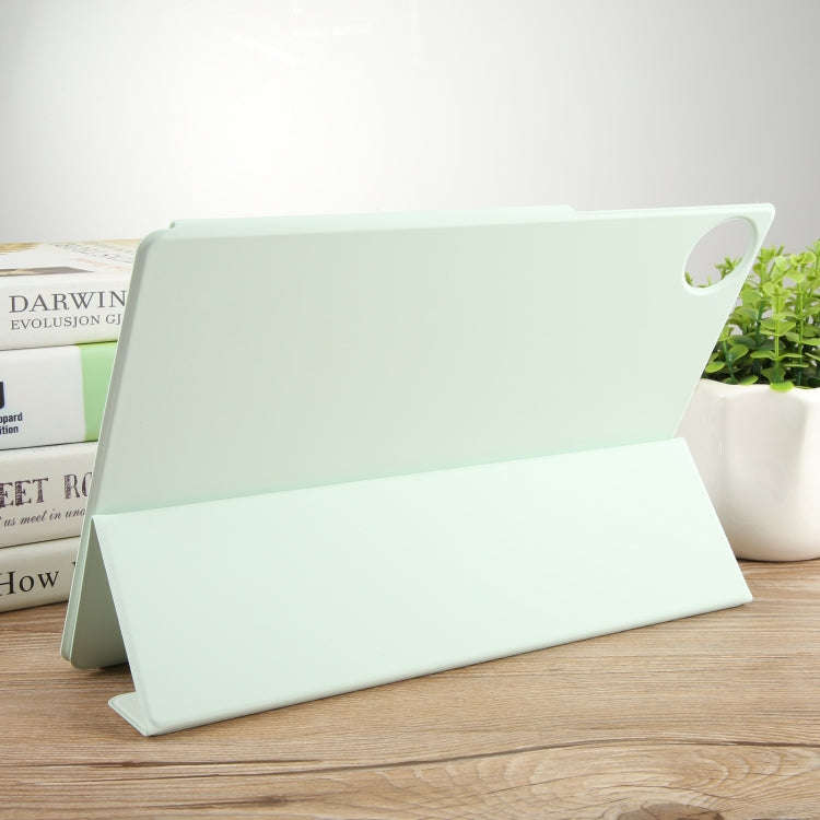 For Huawei MatePad Pro 13.2 Tri-fold Magnetic Clasp Leather Tablet Case(Light Green)