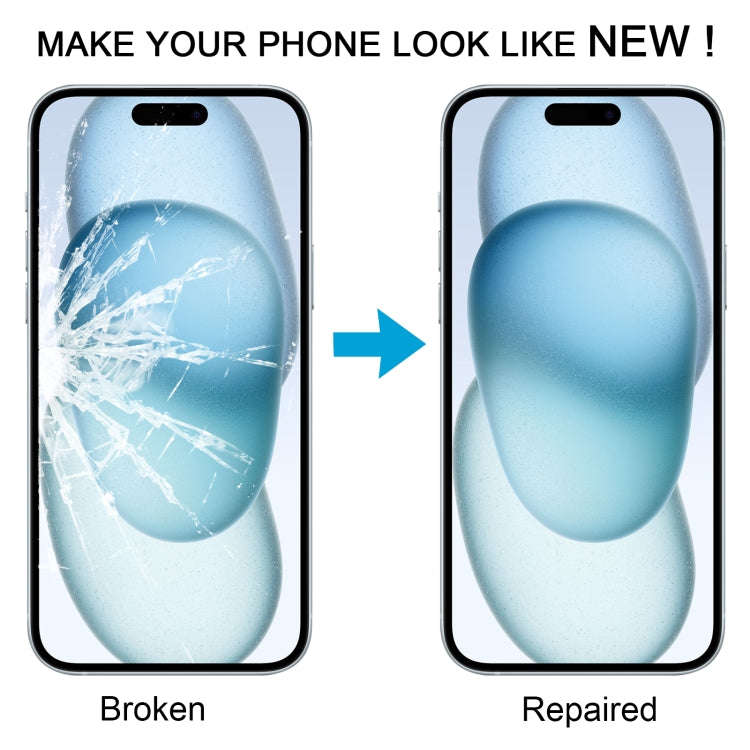 For iPhone 15 Plus Front Screen Outer Glass Lens with OCA Optically Clear Adhesive