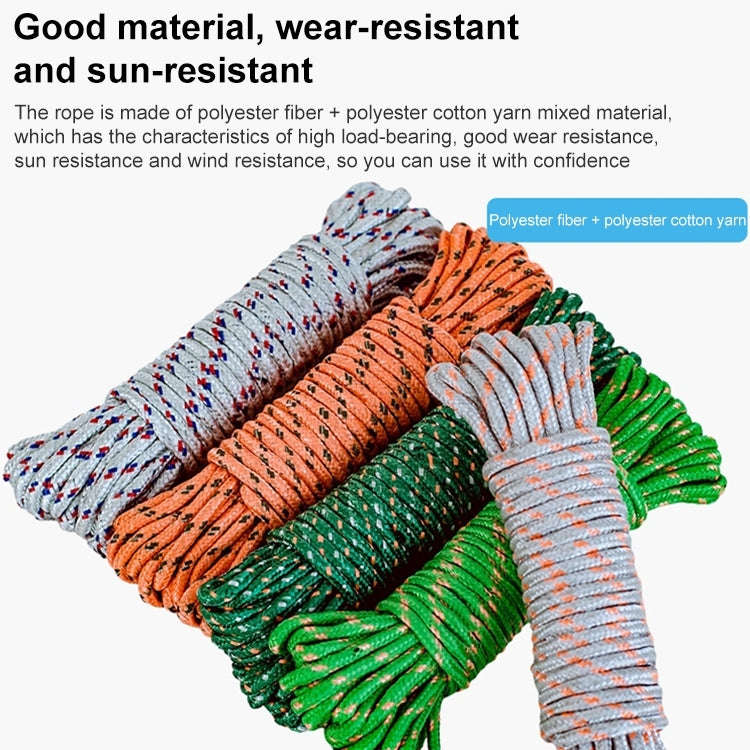 20m Outdoor Thick Nylon Rope for Hanging Clothes, Random Color