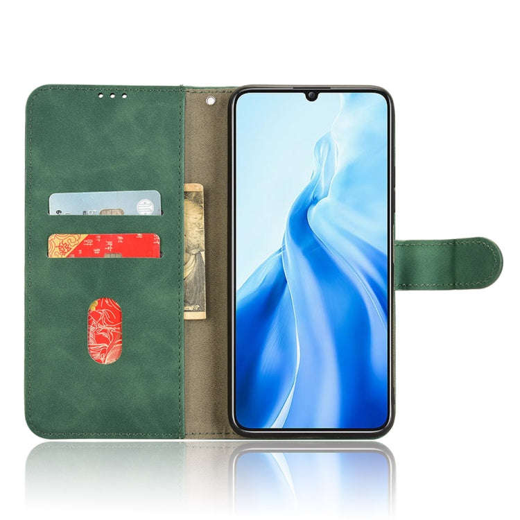 For Oukitel C51 Skin Feel Magnetic Flip Leather Phone Case(Green)