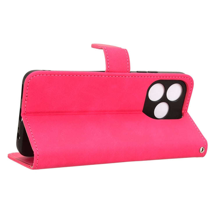 For Oukitel C51 Skin Feel Magnetic Flip Leather Phone Case(Rose Red)