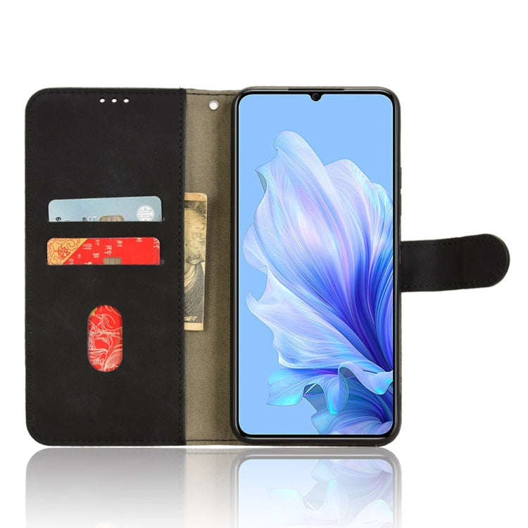 For Oukitel C50 Skin Feel Magnetic Flip Leather Phone Case(Black)