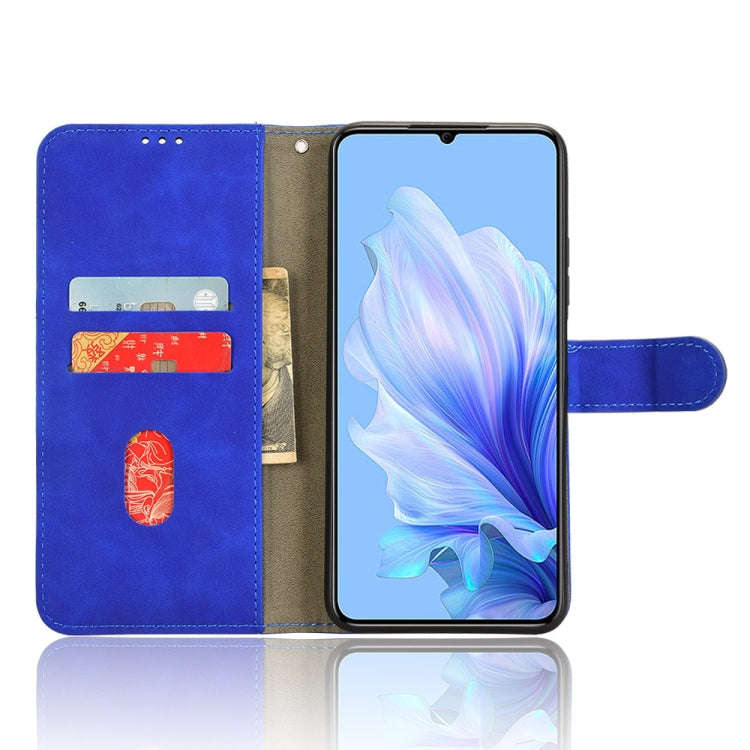 For Oukitel C50 Skin Feel Magnetic Flip Leather Phone Case(Blue)