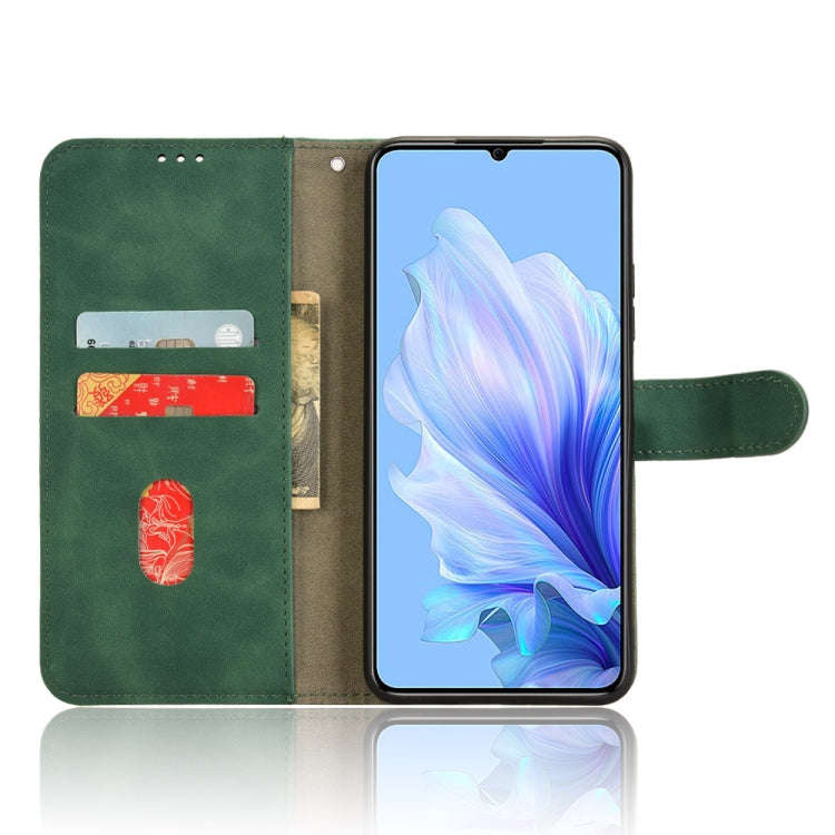 For Oukitel C50 Skin Feel Magnetic Flip Leather Phone Case(Green)