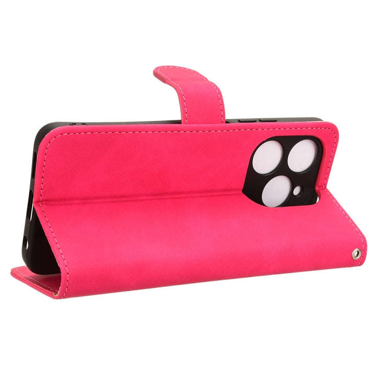 For Oukitel C50 Skin Feel Magnetic Flip Leather Phone Case(Rose Red)