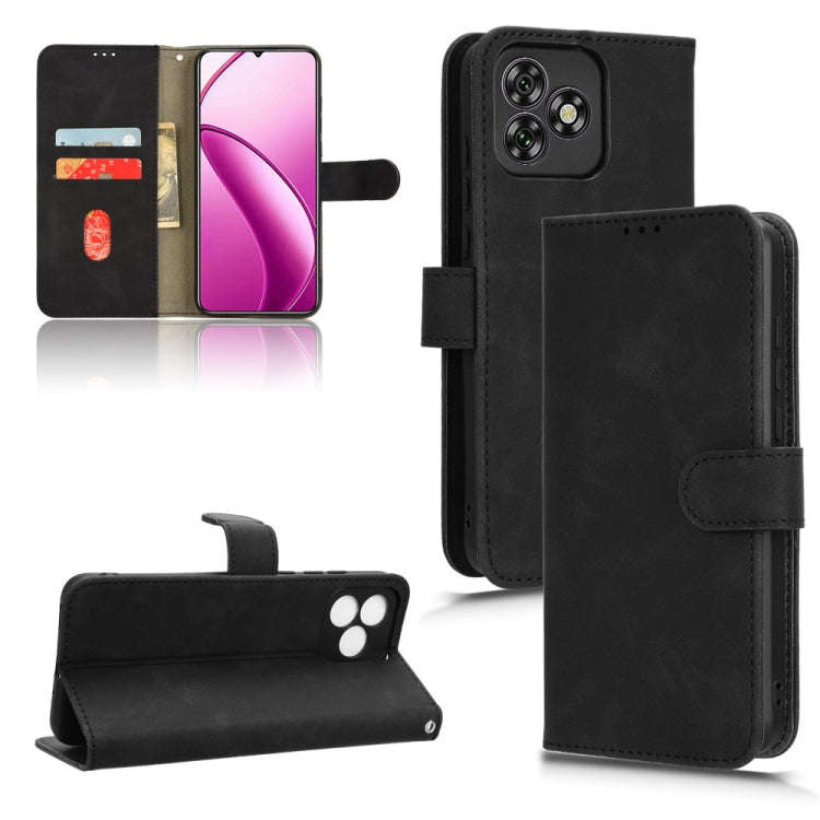 For Oukitel C53 Skin Feel Magnetic Flip Leather Phone Case(Black)