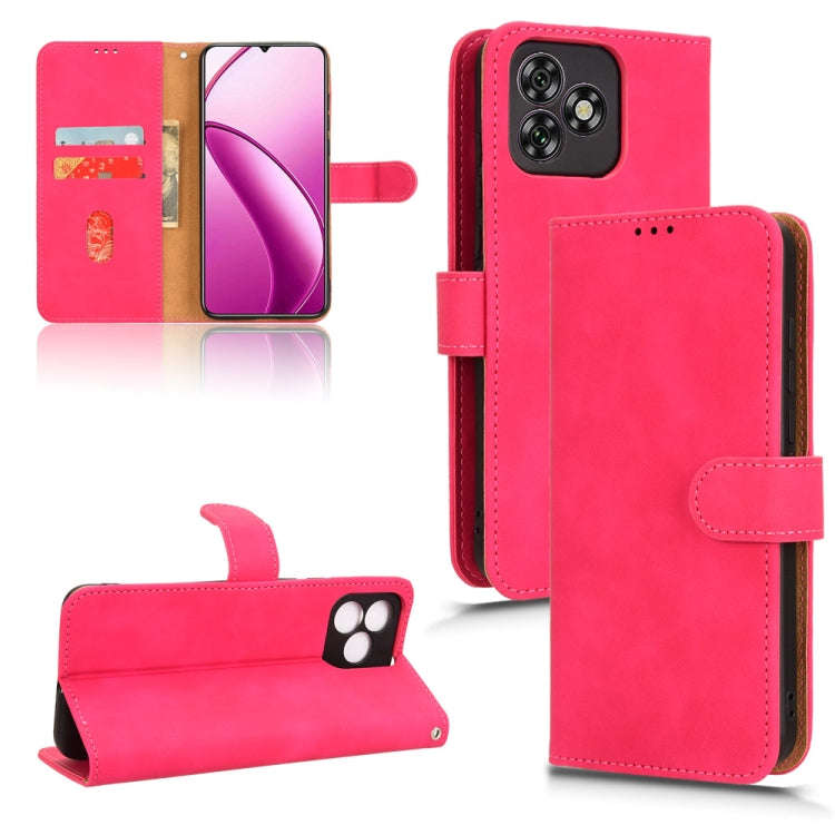For Oukitel C53 Skin Feel Magnetic Flip Leather Phone Case(Rose Red)
