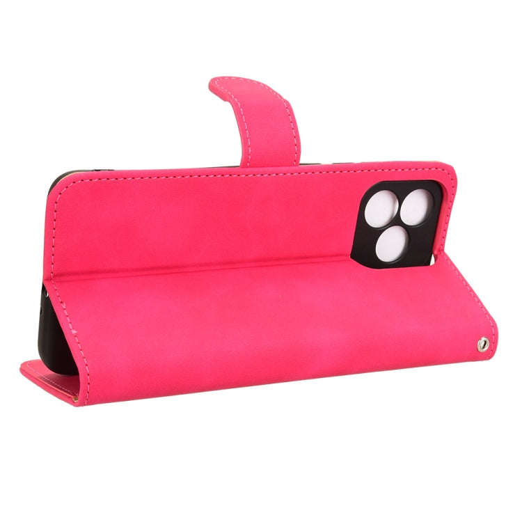 For Oukitel C53 Skin Feel Magnetic Flip Leather Phone Case(Rose Red)