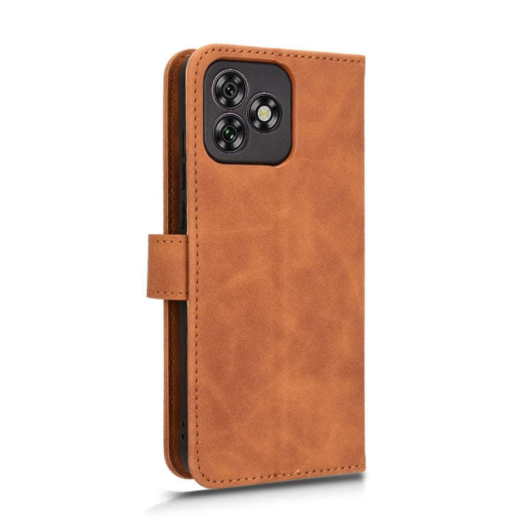 For Oukitel C53 Skin Feel Magnetic Flip Leather Phone Case(Brown)