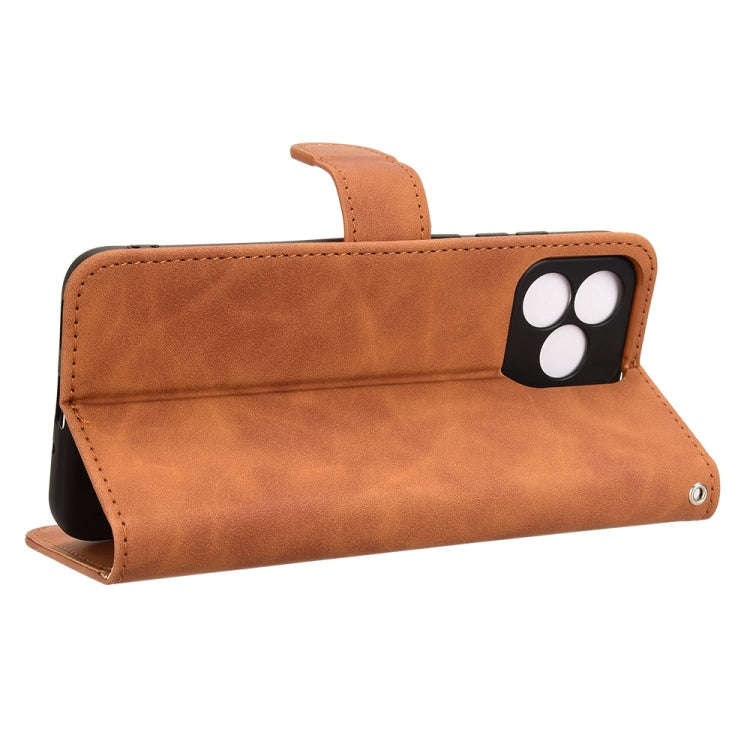 For Oukitel C53 Skin Feel Magnetic Flip Leather Phone Case(Brown)