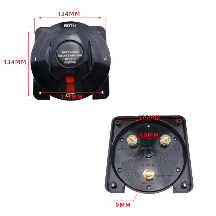300A RV Yacht Power Off Switch 4 Speed Marine Power Protection Switch(Black)