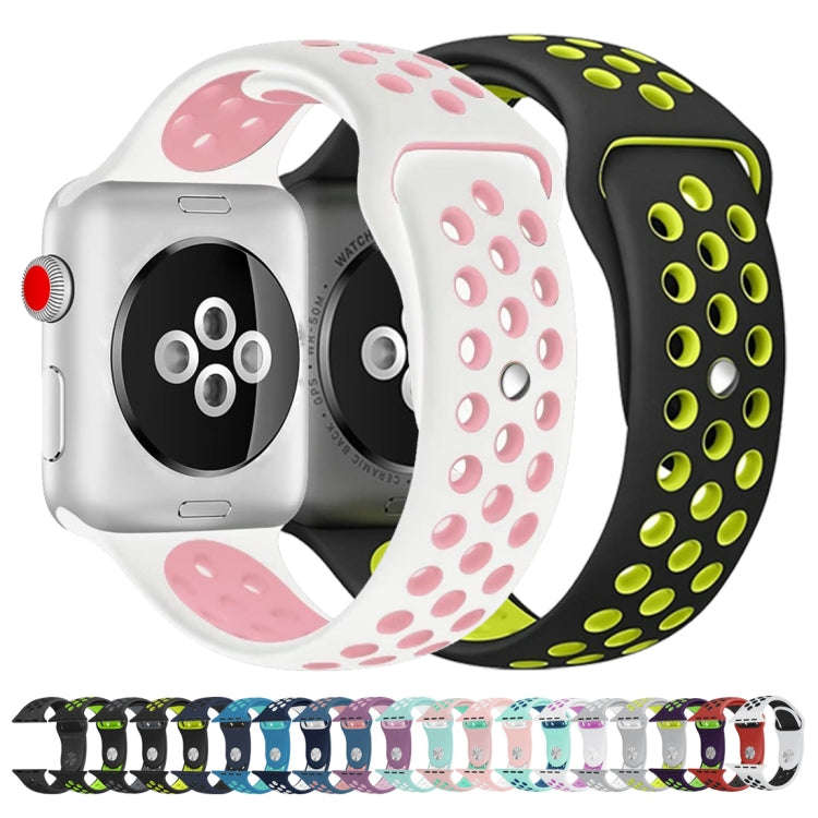 For Apple Watch Ultra 49mm / Series 8&7 45mm / SE 2&6&SE&5&4 44mm / 3&2&1 42mm Sport Silicone Wat...