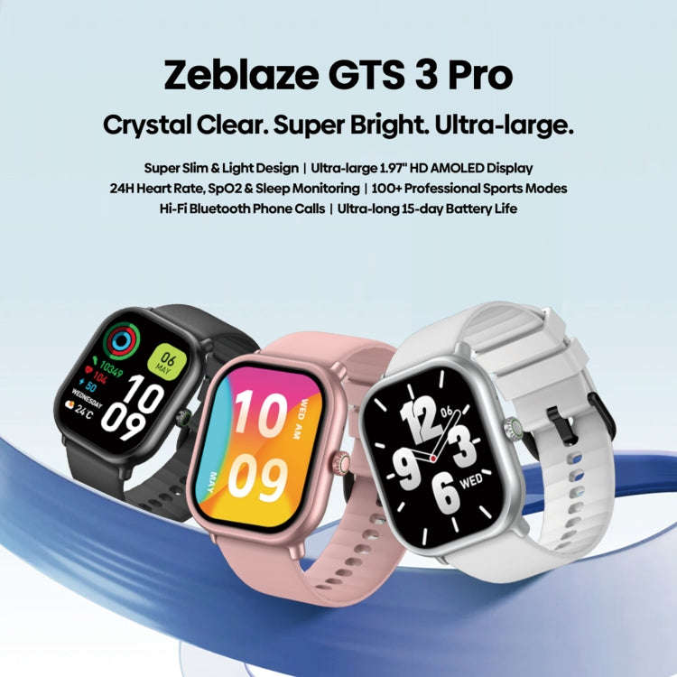 Zeblaze GTS 3 Pro IP68 1.97inch HD Fitness Smart Watch(Black)