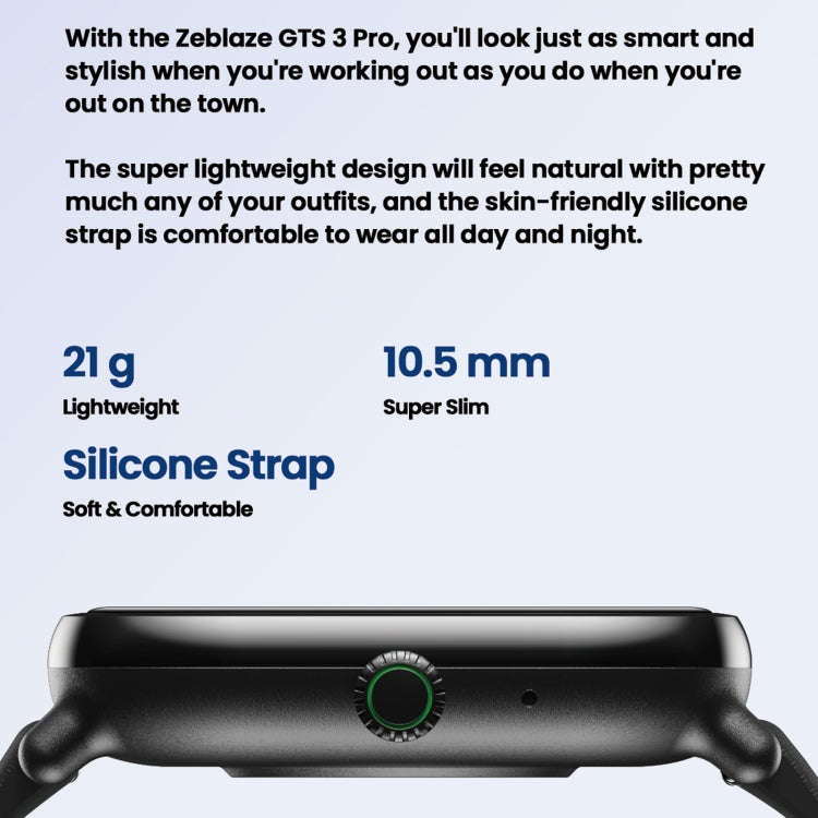 Zeblaze GTS 3 Pro IP68 1.97inch HD Fitness Smart Watch(Black)