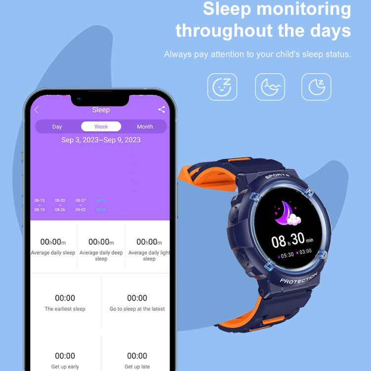 HT19 1.2 inch Round Screen IP68 Children Smart Watch, Support Sleep Monitoring(Blue)