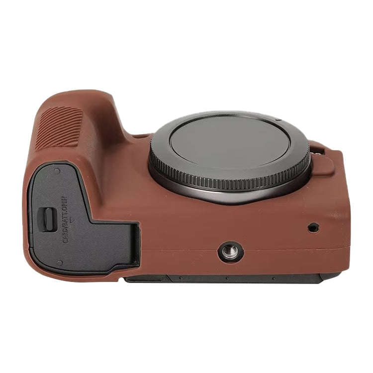 For Canon EOS R8 Soft Silicone Protective Case(Coffee)