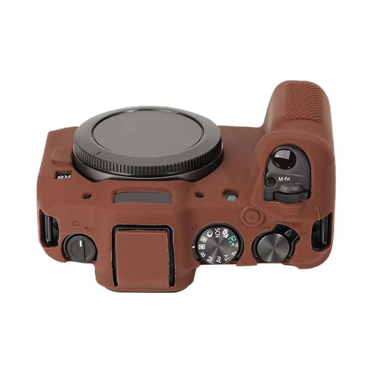 For Canon EOS R8 Soft Silicone Protective Case(Coffee)