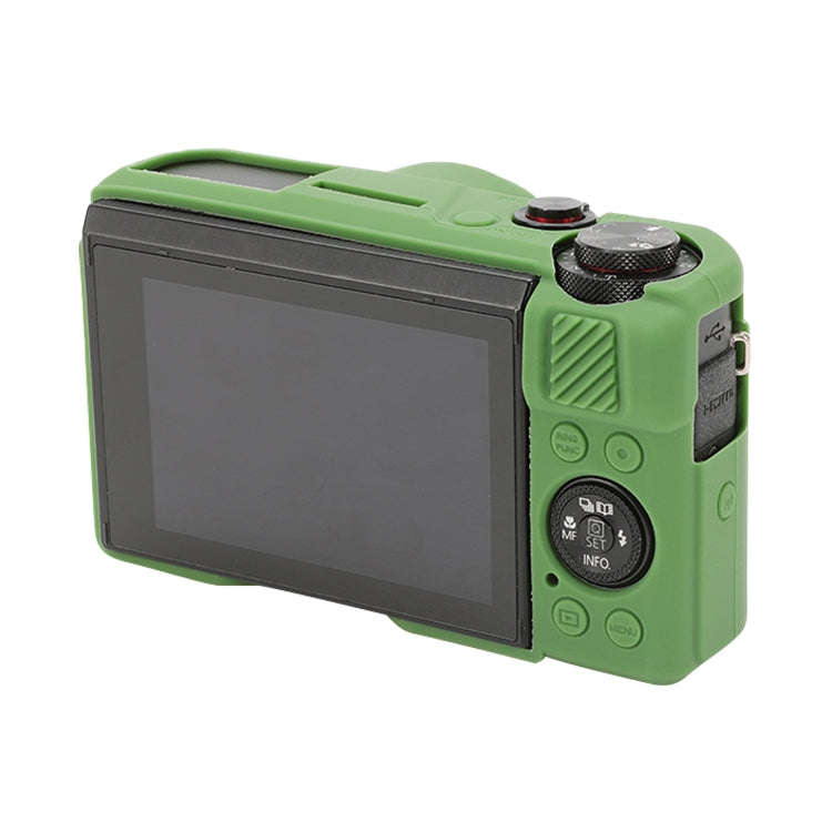 For Canon PowerShot G7 X Mark II / G7X2 Soft Silicone Protective Case with Lens Cover(Green)