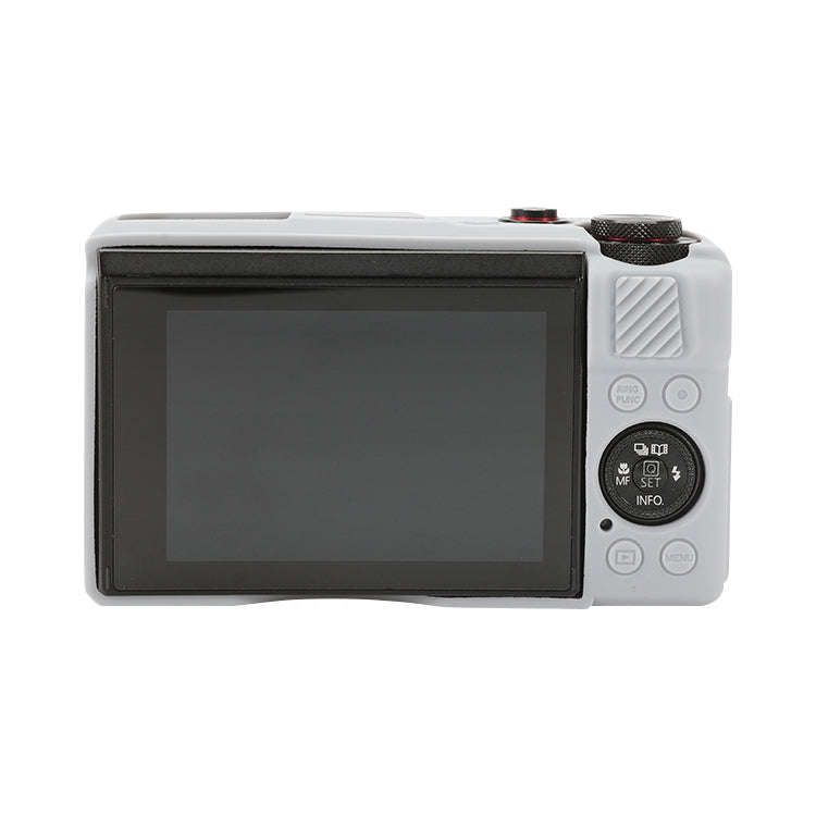 For Canon PowerShot G7 X Mark II / G7X2 Soft Silicone Protective Case with Lens Cover(Grey)
