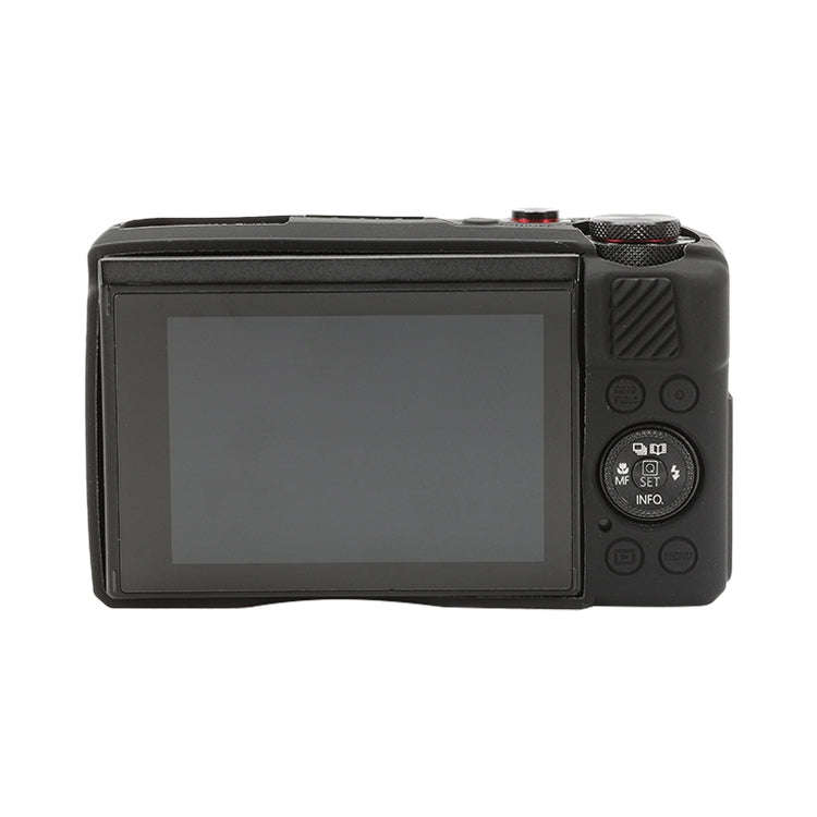 For Canon PowerShot G7 X Mark II / G7X2 Soft Silicone Protective Case with Lens Cover(Black)