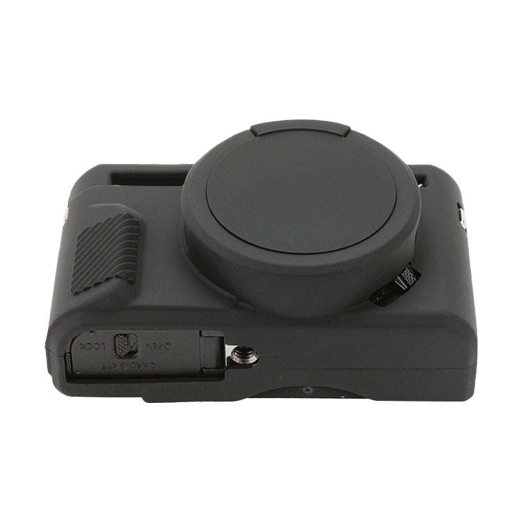 For Canon PowerShot G7 X Mark II / G7X2 Soft Silicone Protective Case with Lens Cover(Black)