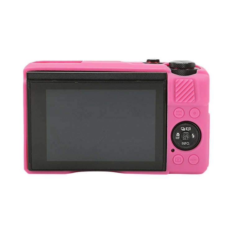 For Canon PowerShot G7 X Mark II / G7X2 Soft Silicone Protective Case with Lens Cover(Rose Red)