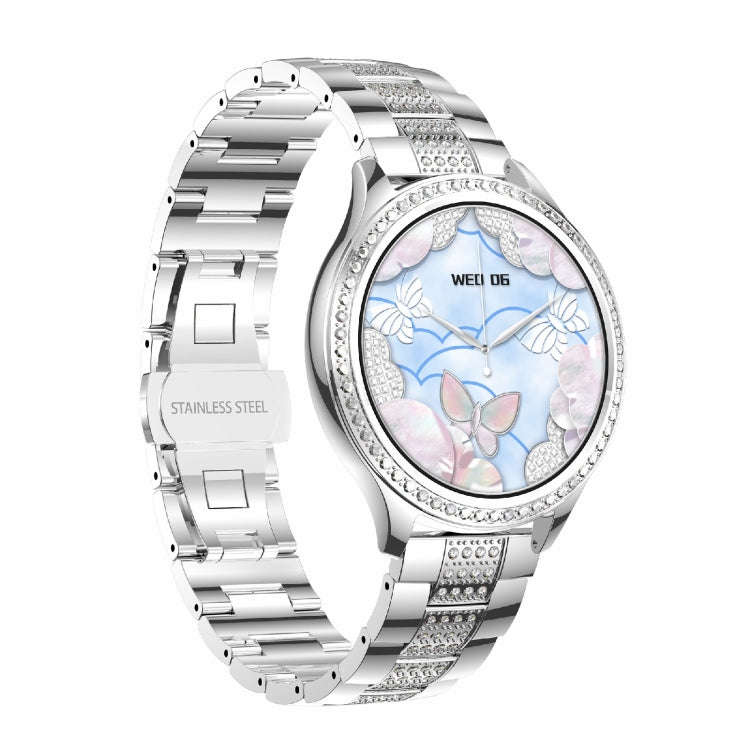 AK53 IP67 BT5.2 1.32inch Smart Watch Support Voice Call / Health Monitoring, Style:Pearl Steel St...