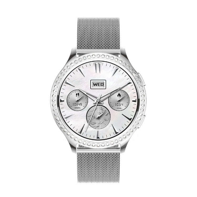 AK53 IP67 BT5.2 1.32inch Smart Watch Support Voice Call / Health Monitoring, Style:Steel Mesh Str...